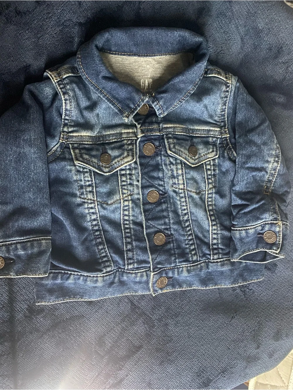 GAP Kids Blue Washed Denim Button-Up Jacket